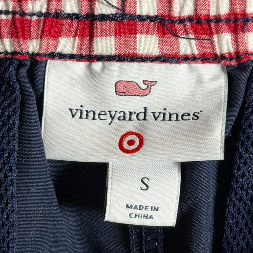 Vineyard Vines Target Mens Navy Blue Swim Trunks Whale Logo Size S 7 Inch Inseam